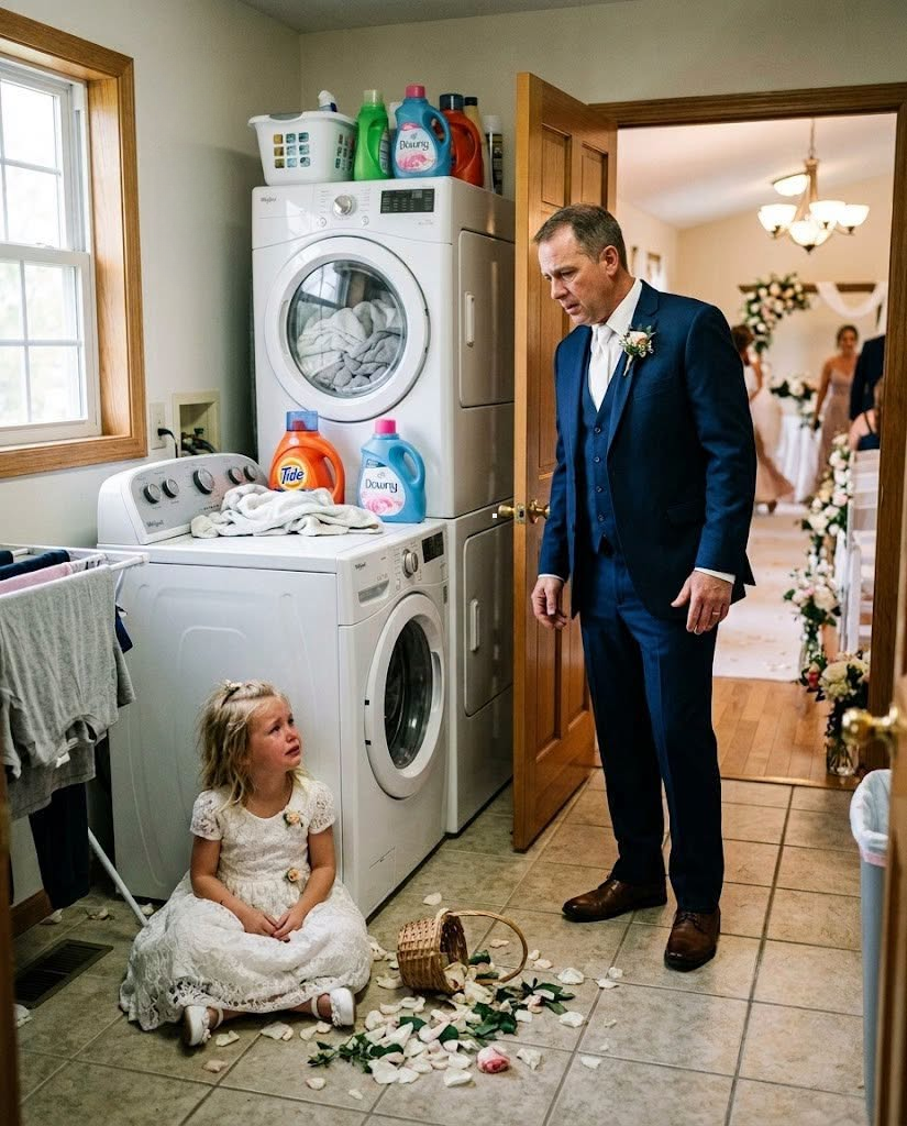MY BRIDE WAS JUST MOMENTS AWAY FROM WALKING DOWN THE AISLE WHEN I DISCOVERED MY DAUGHTER SITTING NEXT TO A WASHING MACHINE WITH HER FLOWER BASKET ON THE FLOOR. SHE TOLD ME MY FIANCÉE HAD INSTRUCTED HER TO REMAIN HIDDEN UNTIL THE CEREMONY WAS OVER. WHEN I INQUIRED WHY, THE RESPONSE MADE ME DECLARE, “THERE WILL BE NO CEREMONY.” Just three minutes prior to marrying the woman I adored, I found my nine-year-old daughter behind a locked laundry-room door with her flower basket next to her. My name is Colonel Andrew Mercer. I was thirty-